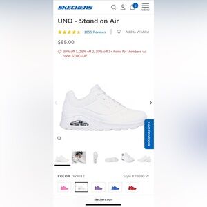 Skechers Street White Sneakers